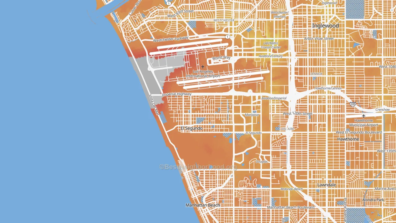 Transit Grade map of 90245, CA