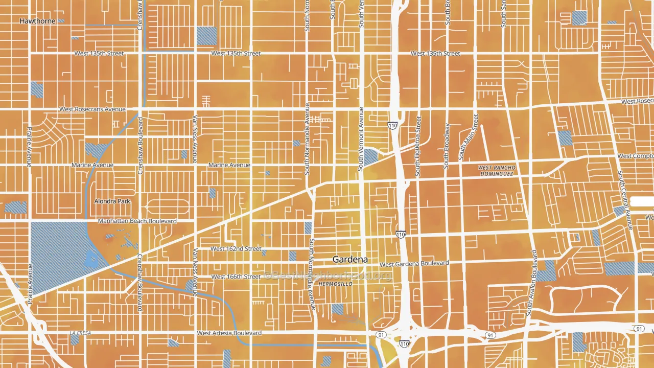 Transit Grade map of 90247, CA