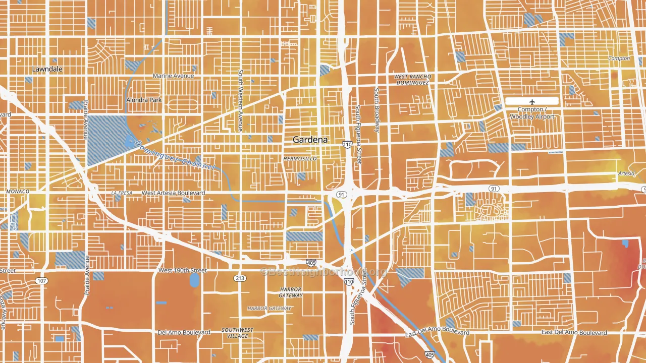Transit Grade map of 90248, CA