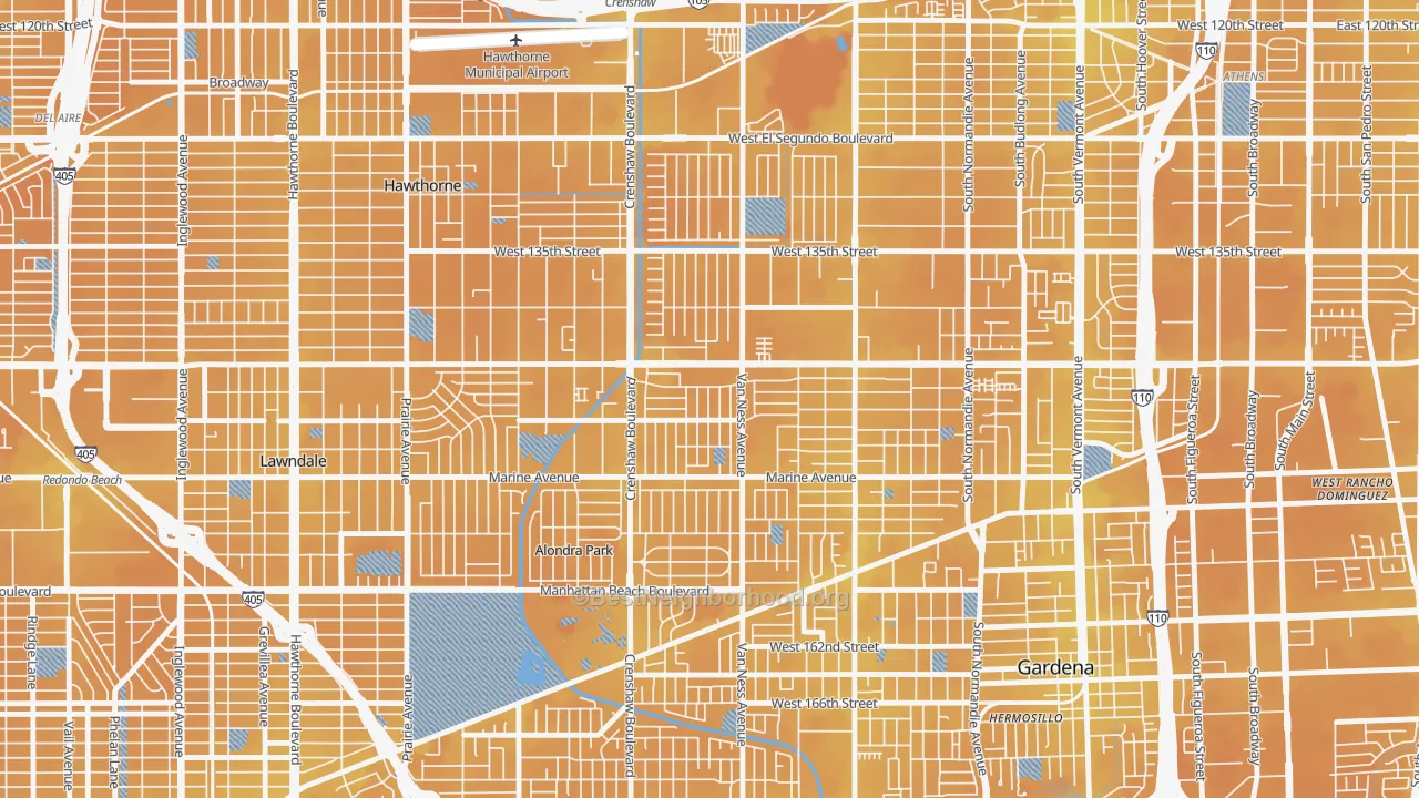 Transit Grade map of 90249, CA