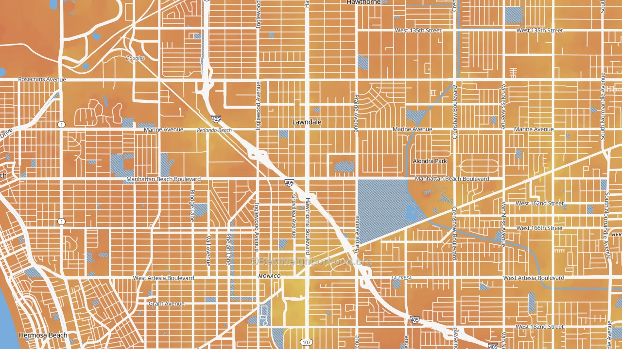 Transit Grade map of 90260, CA
