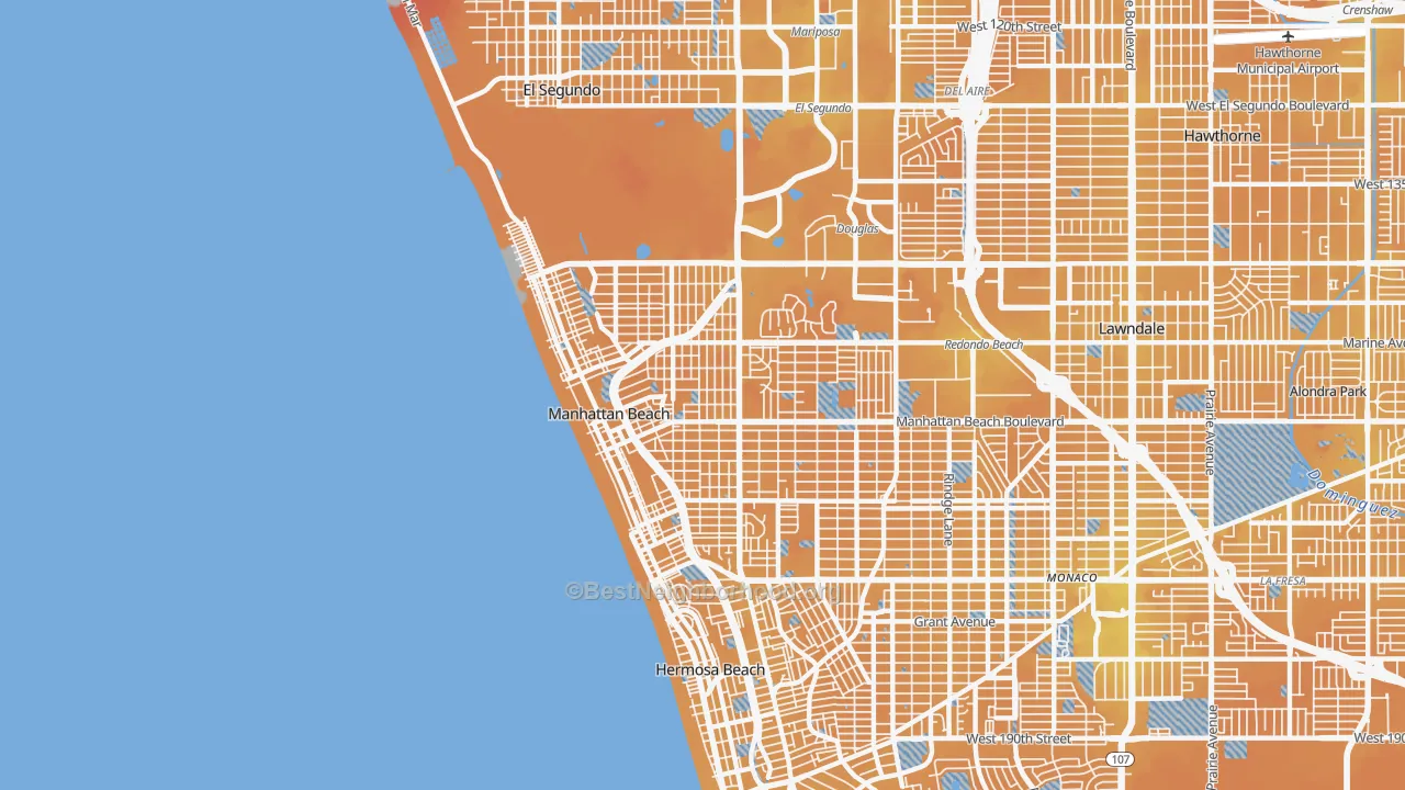 Transit Grade map of 90266, CA