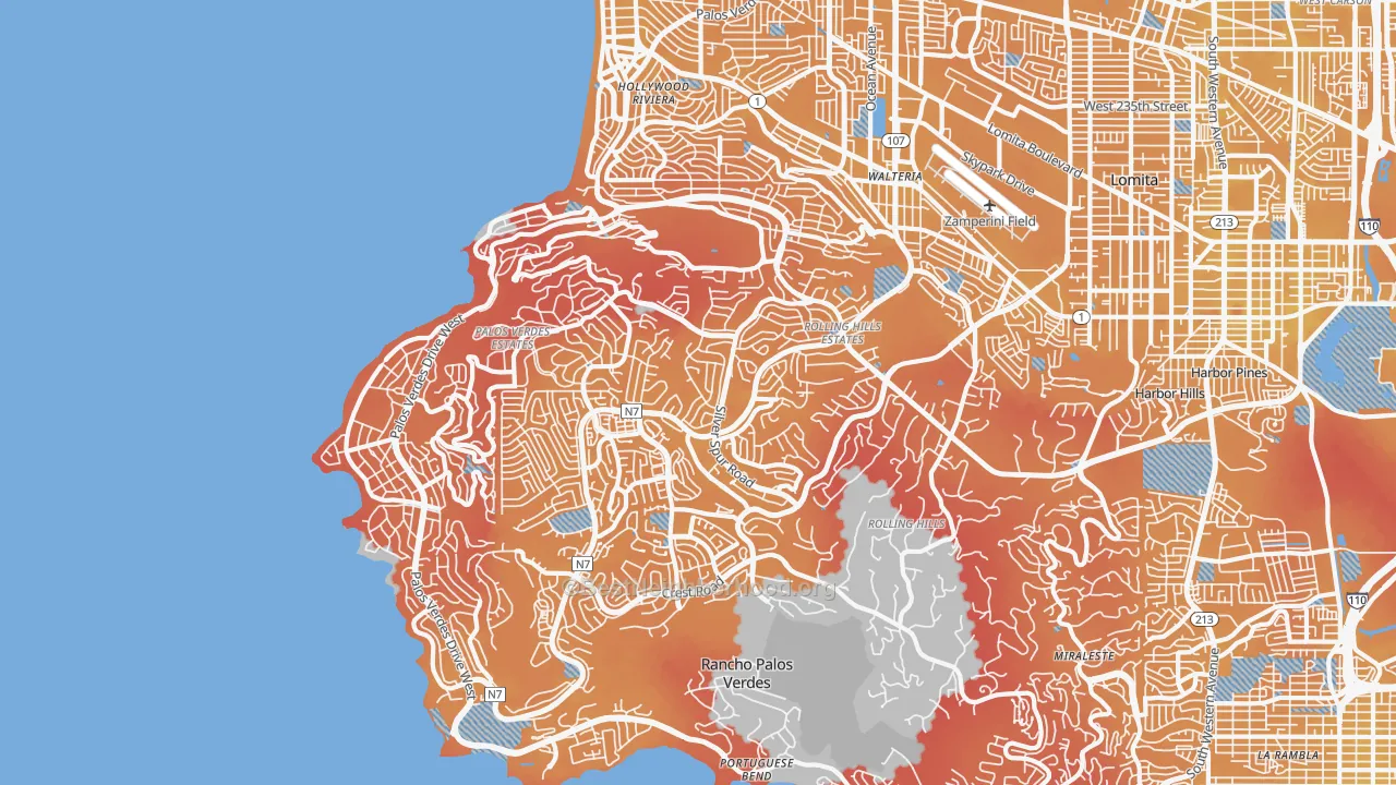 Transit Grade map of 90274, CA
