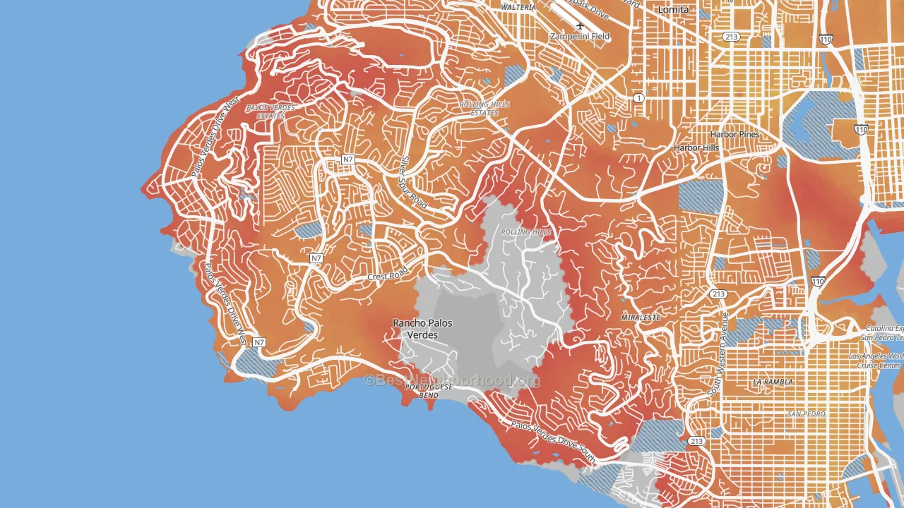 Transit Grade map of 90275, CA