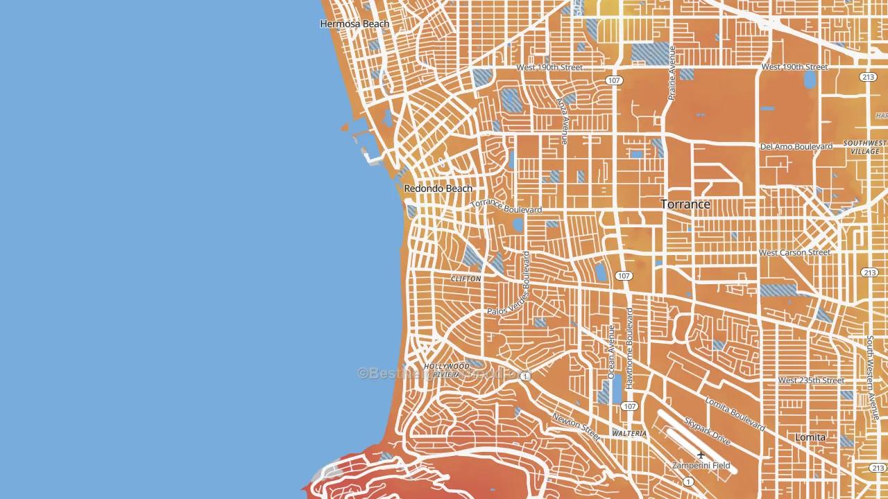 Transit Grade map of 90277, CA