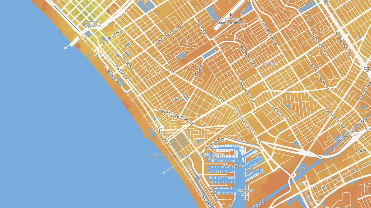 Transit Grade map of 90291, CA