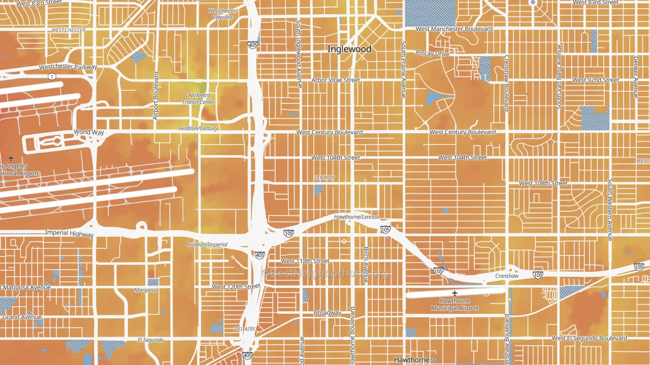Transit Grade map of 90304, CA