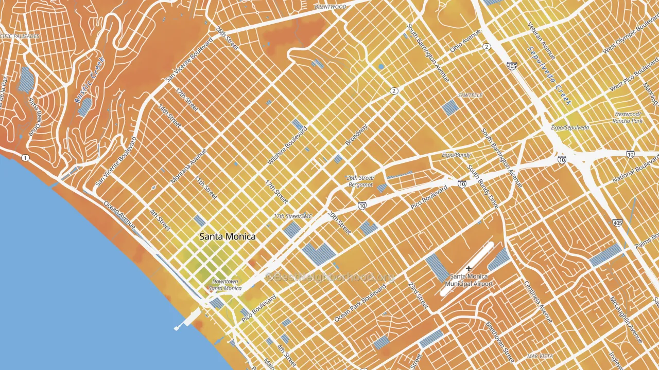 Transit Grade map of 90404, CA