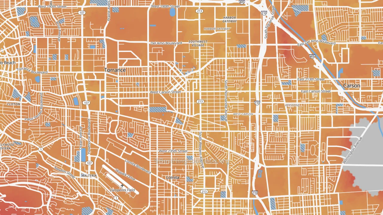 Transit Grade map of 90501, CA