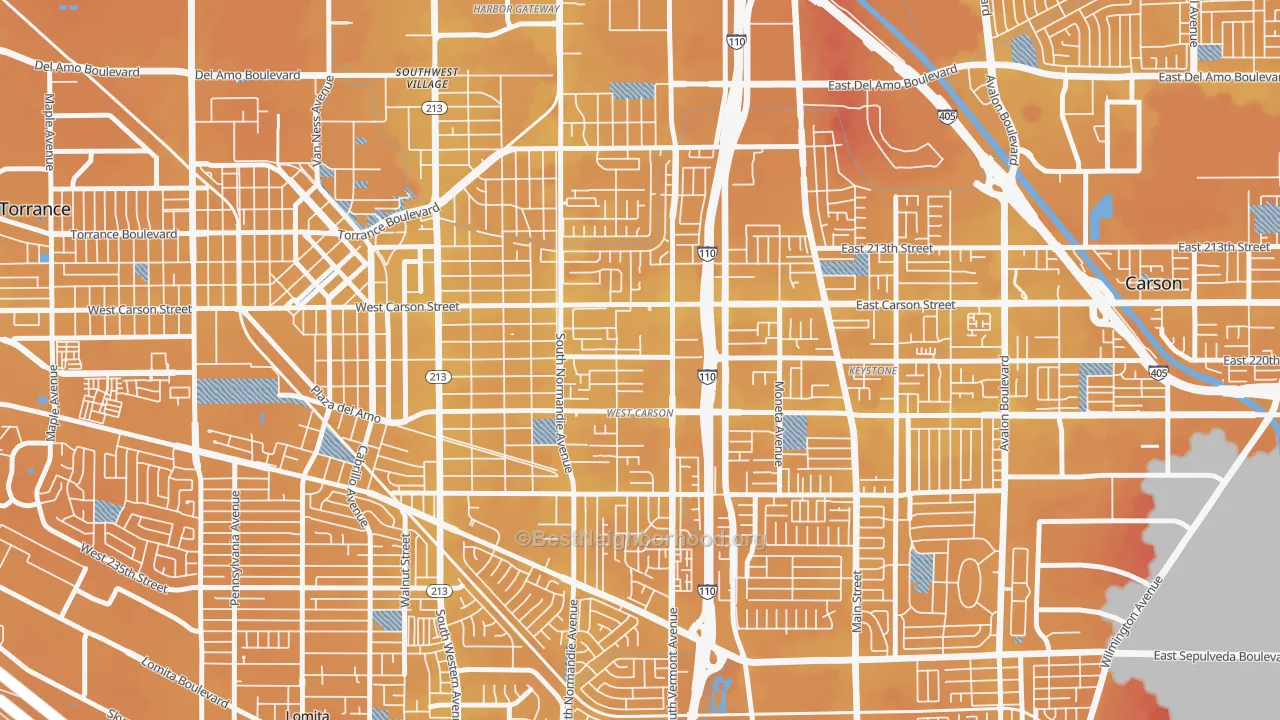 Transit Grade map of 90502, CA