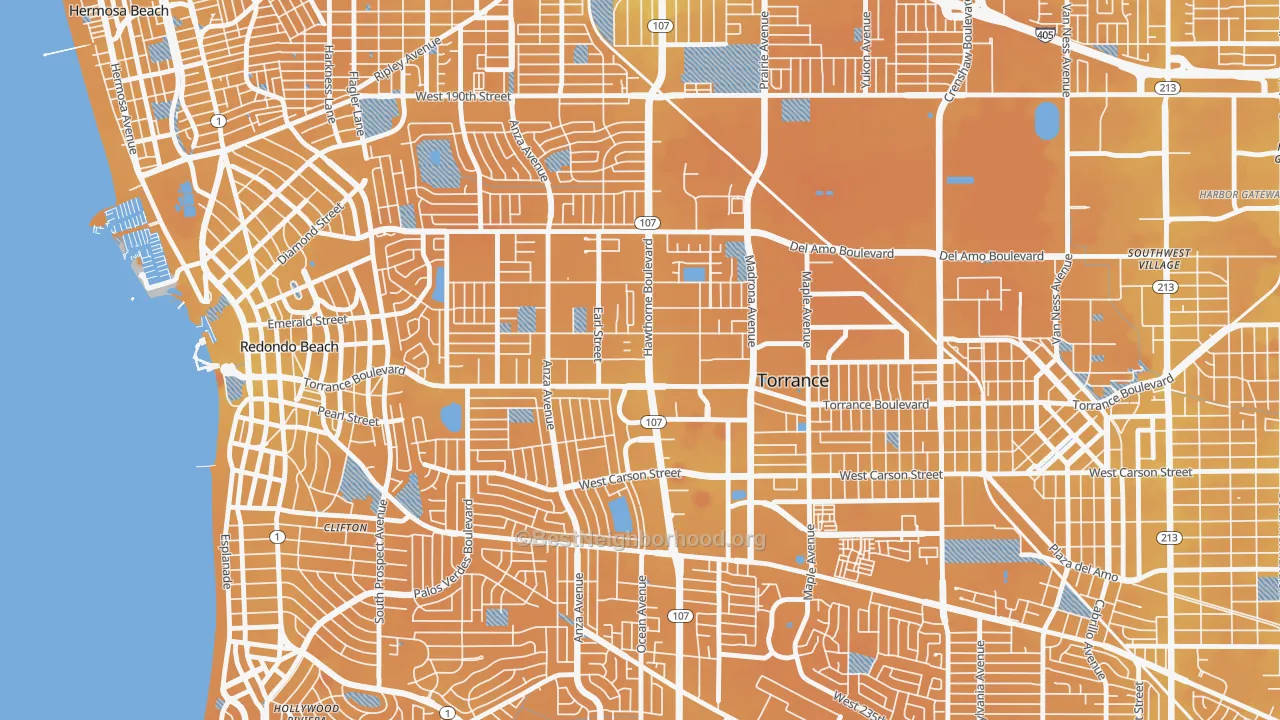 Transit Grade map of 90503, CA