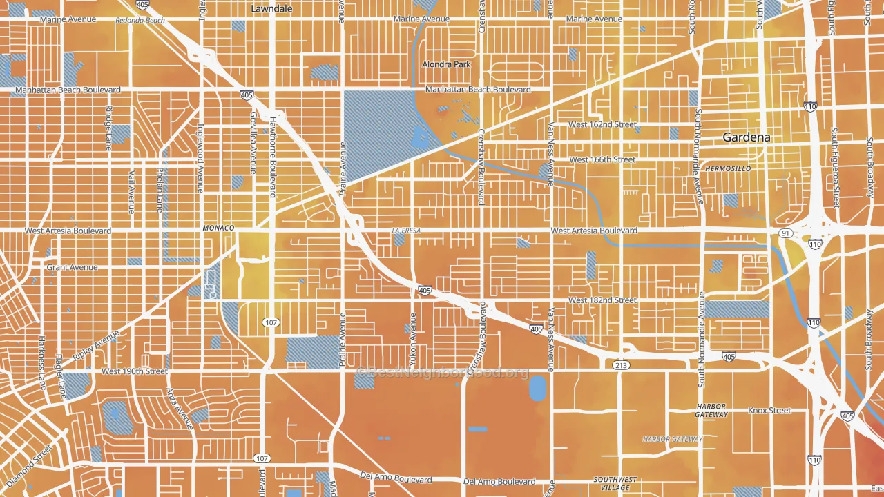 Transit Grade map of 90504, CA