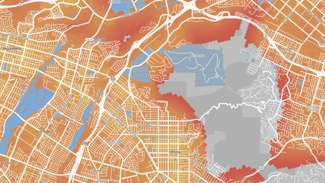 Transit Grade map of 90601, CA