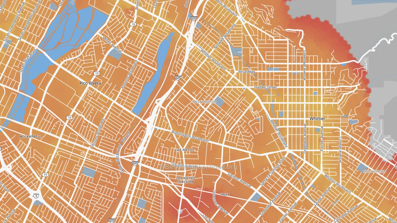 Transit Grade map of 90606, CA