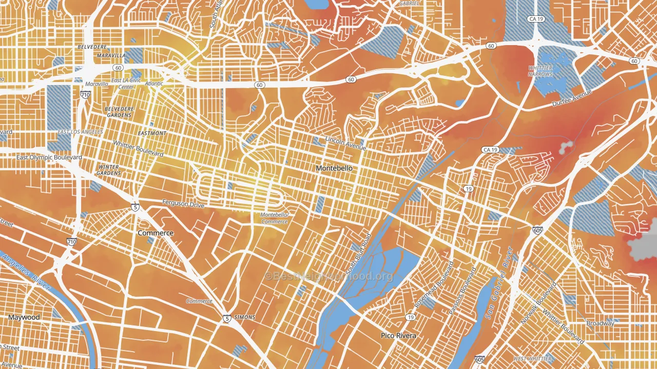 Transit Grade map of 90640, CA