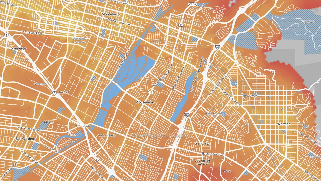 Transit Grade map of 90660, CA