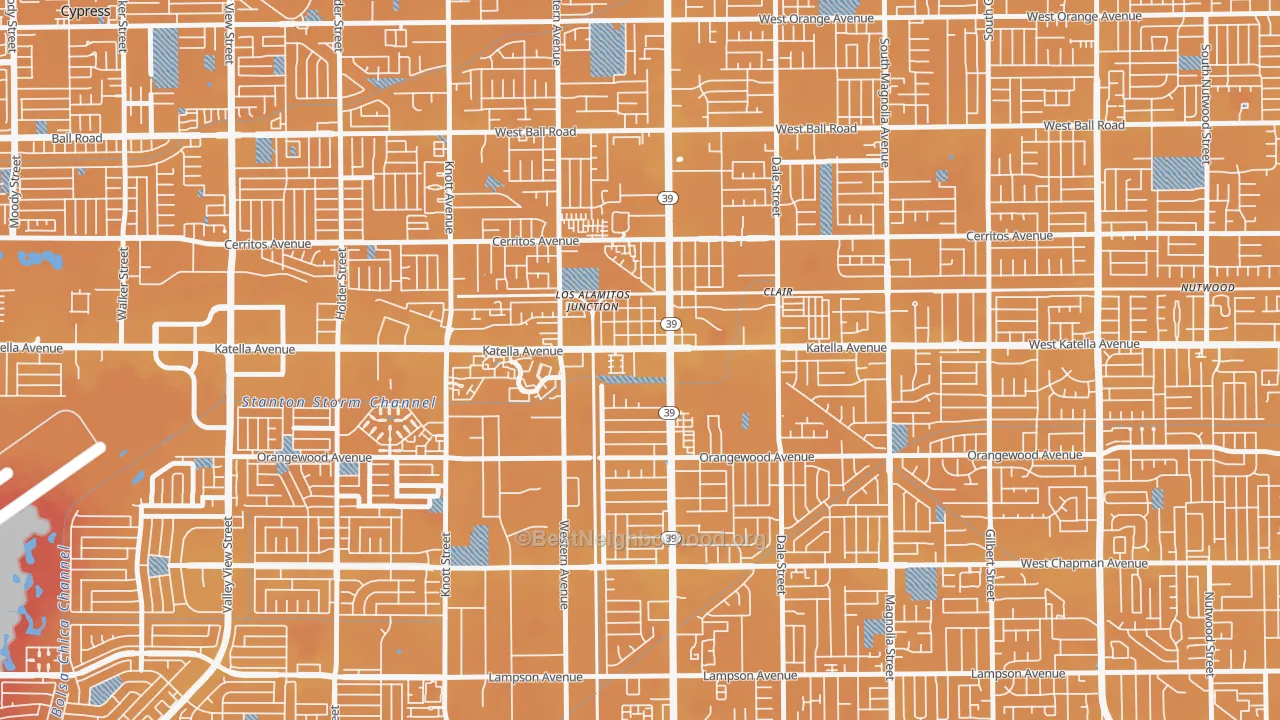 Transit Grade map of 90680, CA