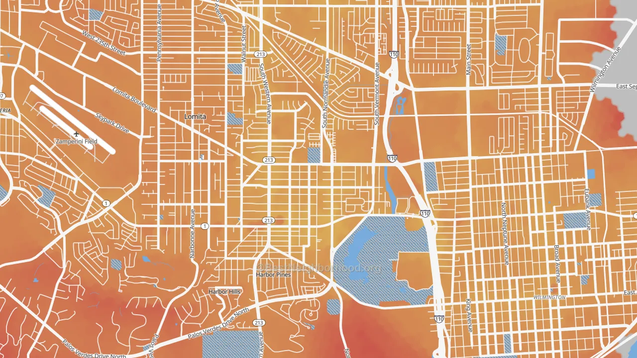 Transit Grade map of 90710, CA