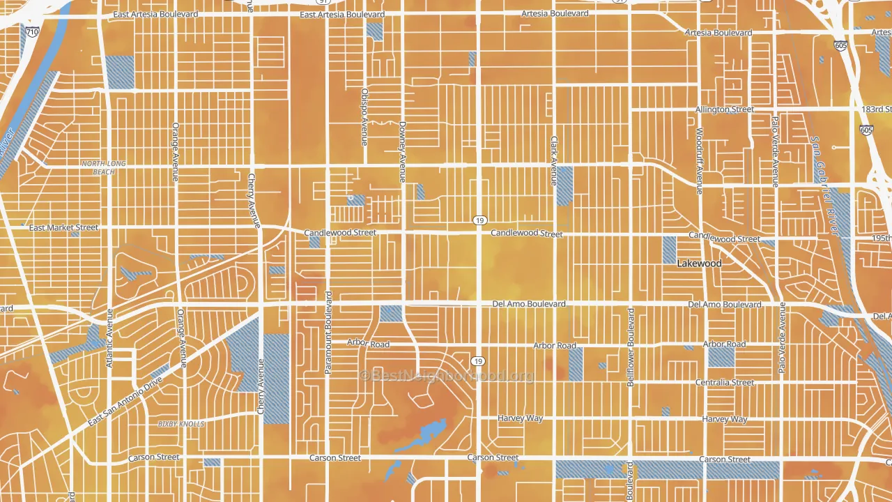 Transit Grade map of 90712, CA