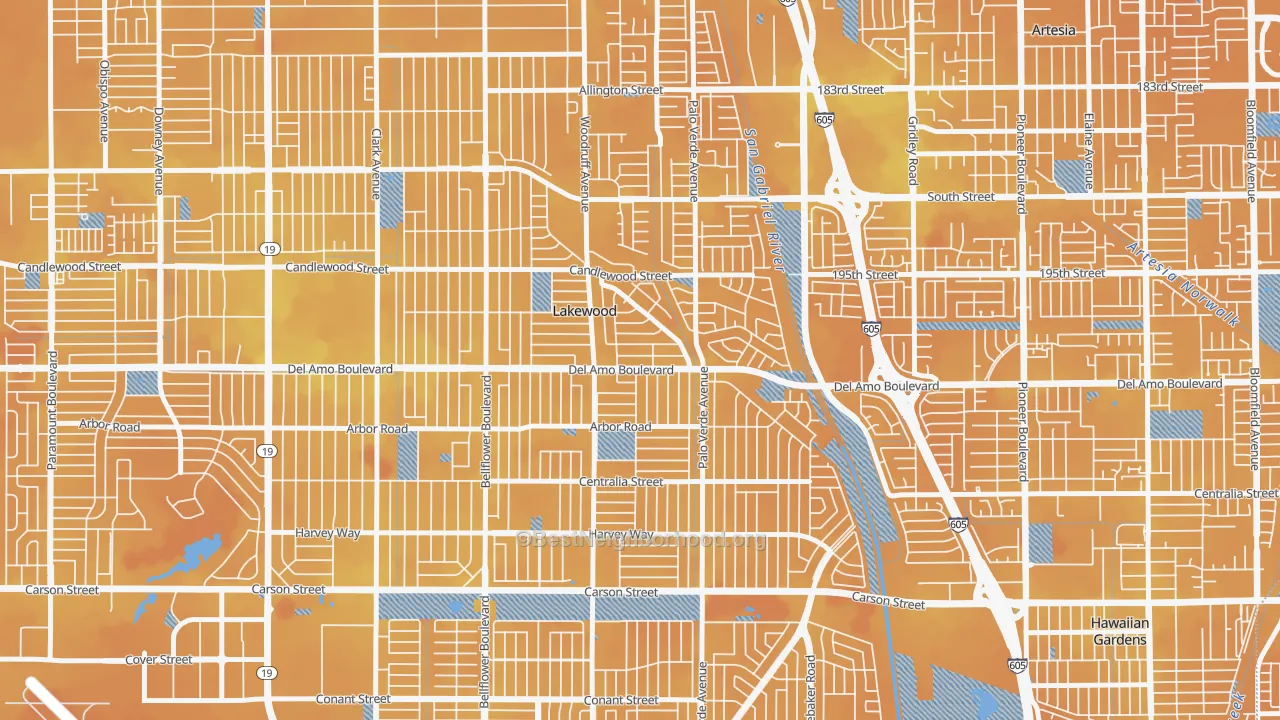 Transit Grade map of 90713, CA