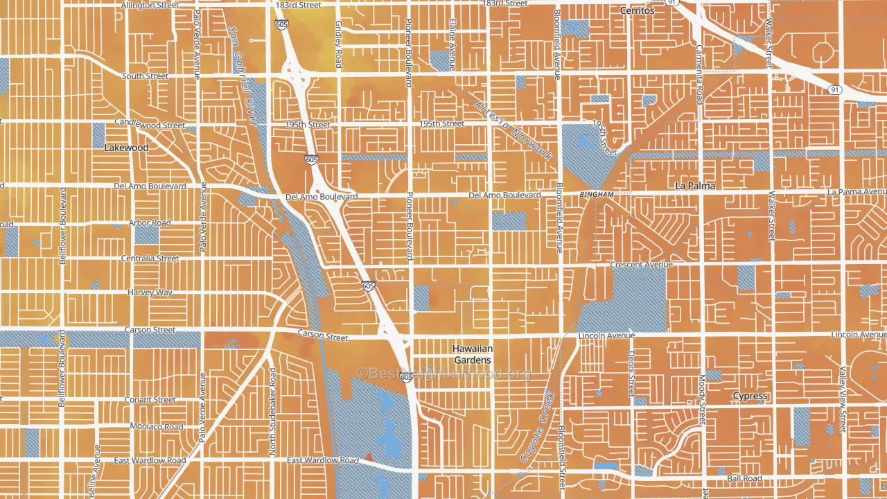 Transit Grade map of 90715, CA