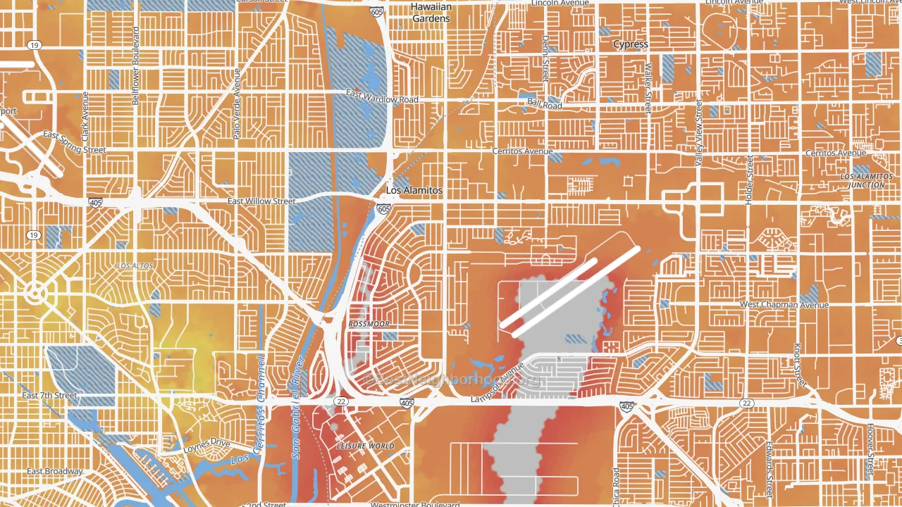 Transit Grade map of 90720, CA