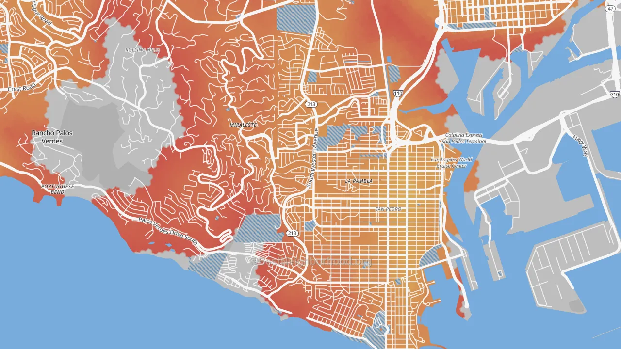 Transit Grade map of 90732, CA