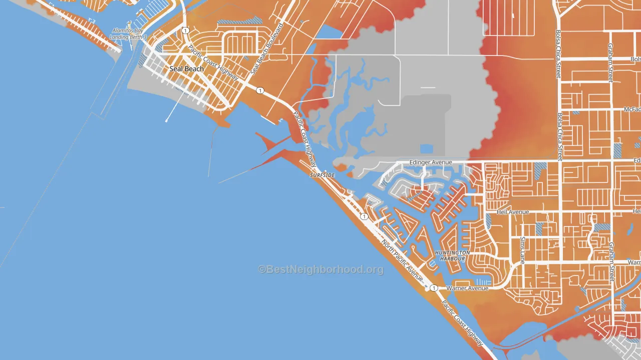 Transit Grade map of 90743, CA