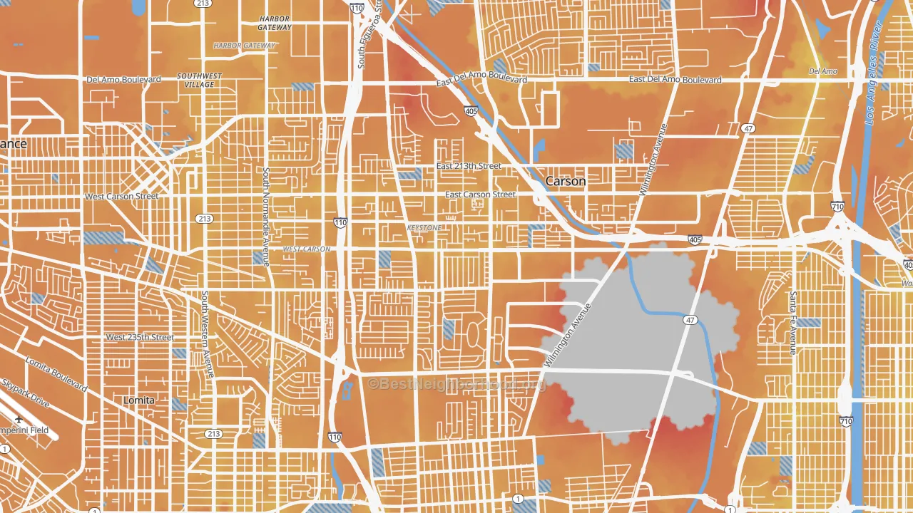 Transit Grade map of 90745, CA