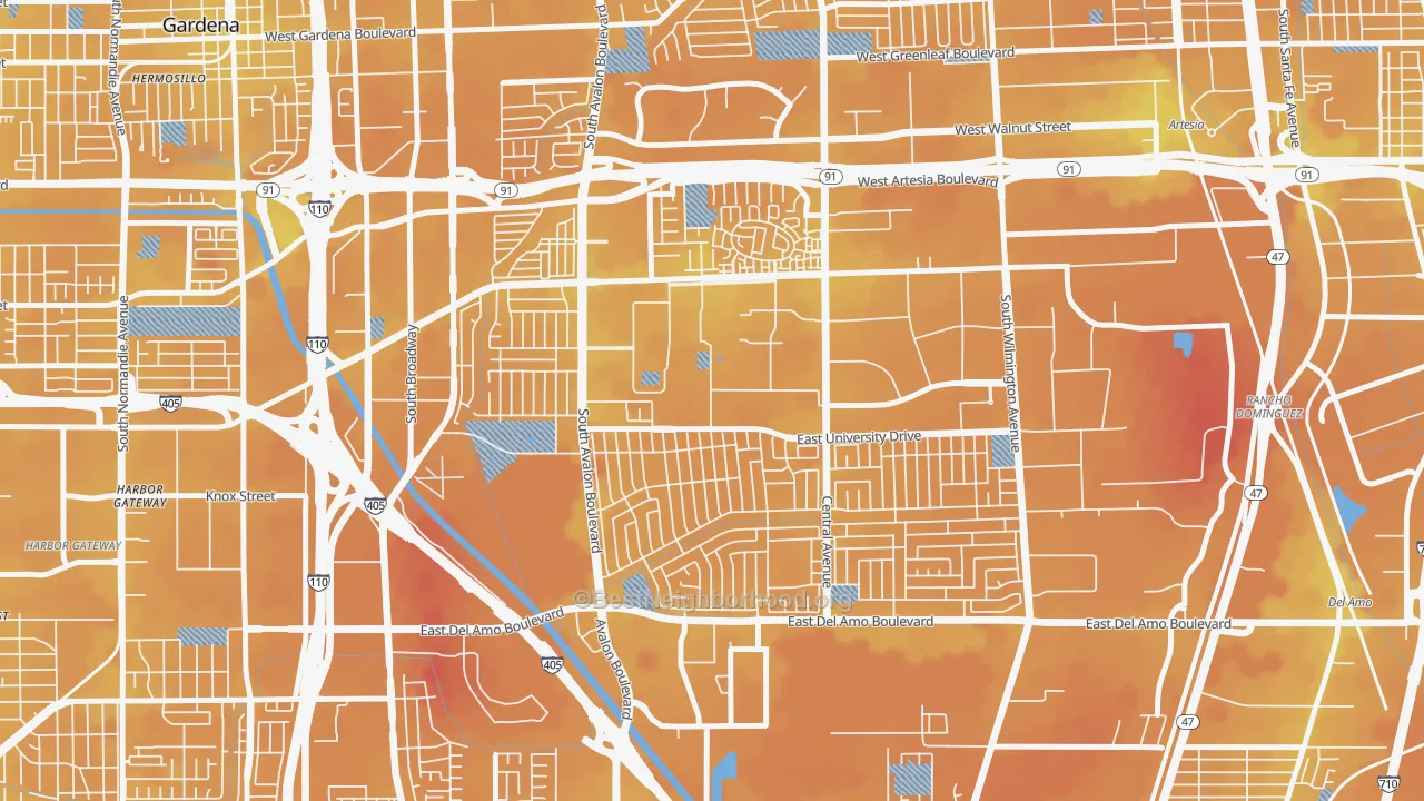 Transit Grade map of 90746, CA