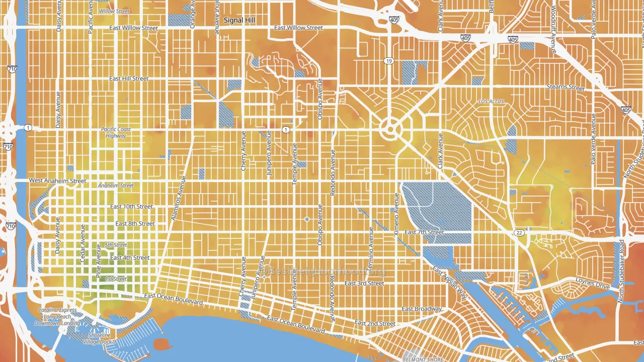 Transit Grade map of 90804, CA