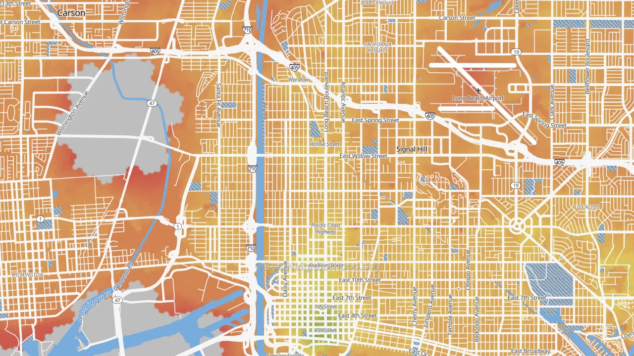 Transit Grade map of 90806, CA