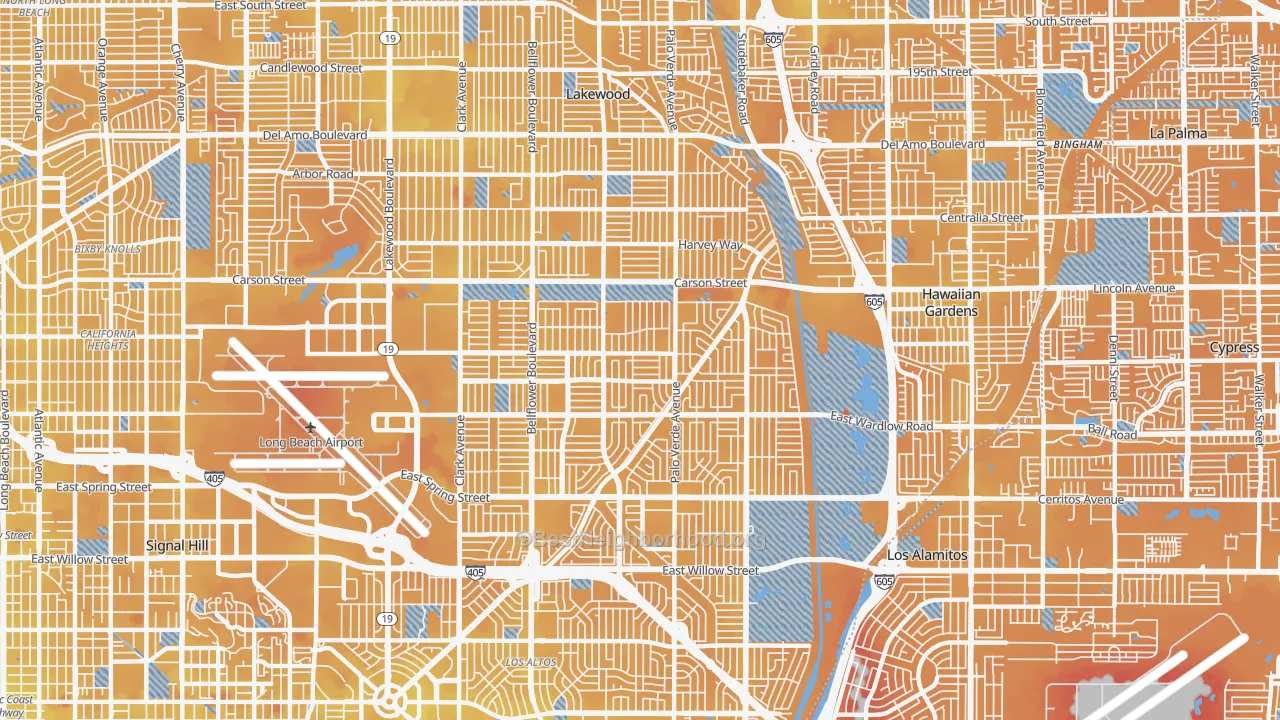 Transit Grade map of 90808, CA