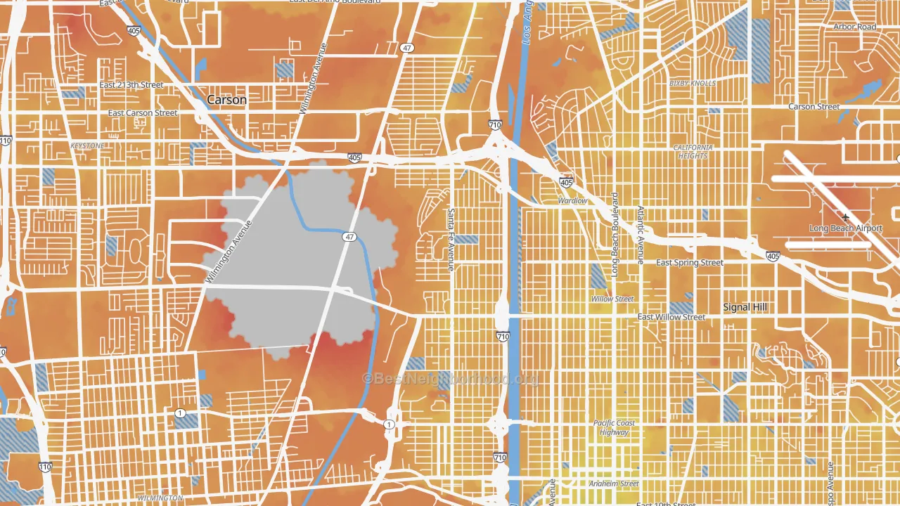 Transit Grade map of 90810, CA