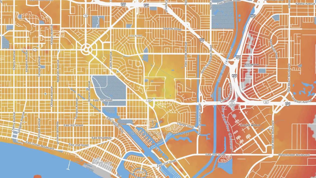 Transit Grade map of 90822, CA