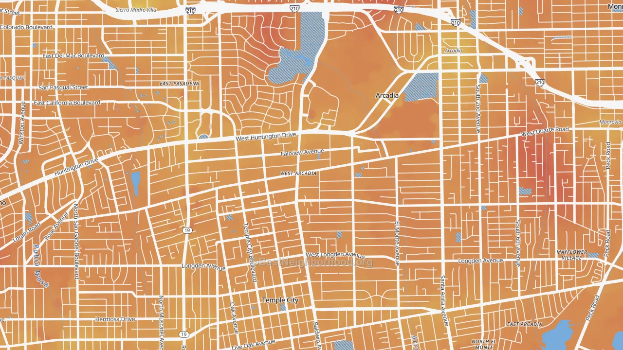 Transit Grade map of 91007, CA