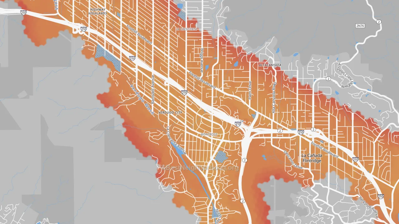 Transit Grade map of 91020, CA