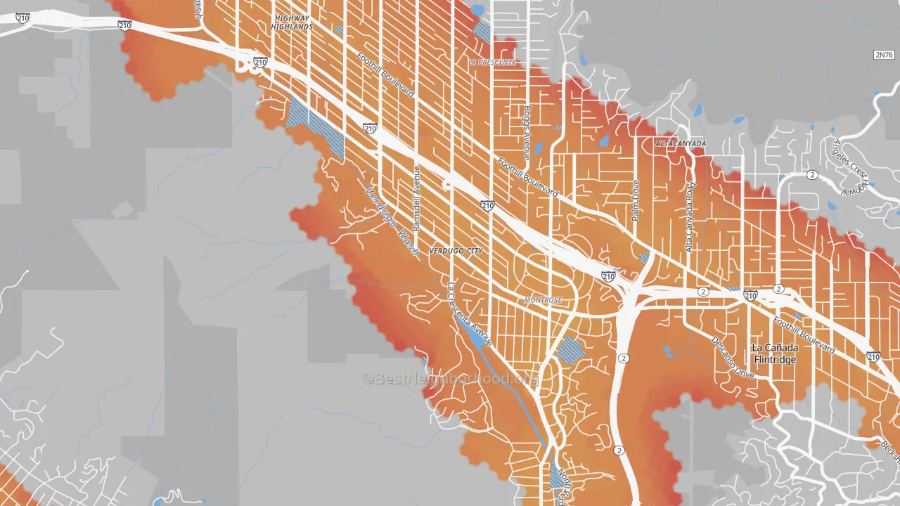 Transit Grade map of 91046, CA