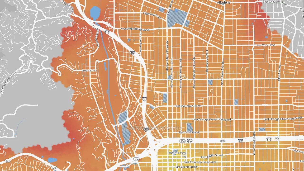 Transit Grade map of 91103, CA