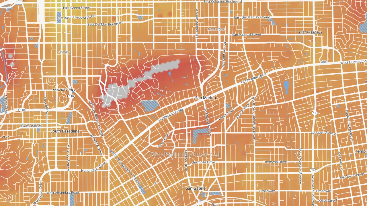 Transit Grade map of 91108, CA