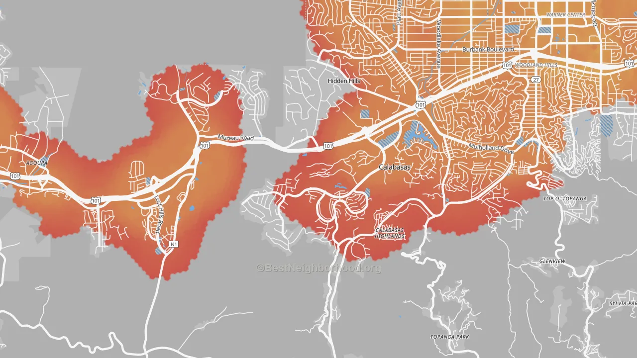 Transit Grade map of 91302, CA