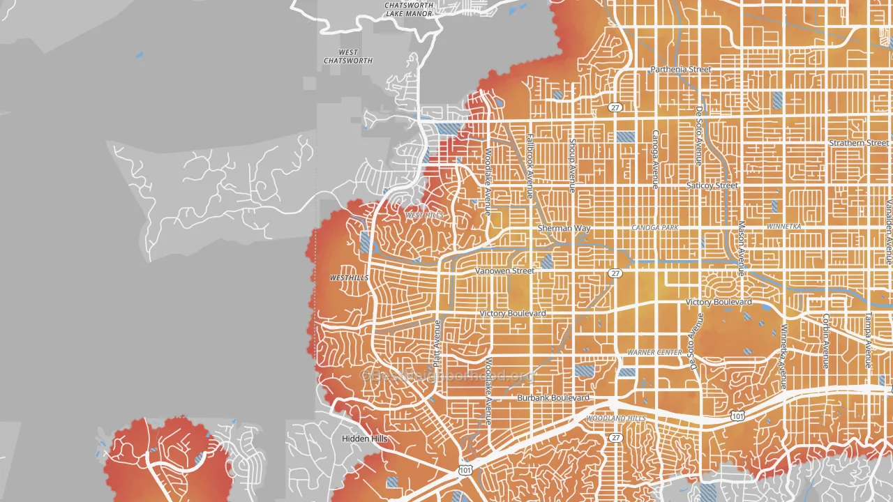 Transit Grade map of 91307, CA