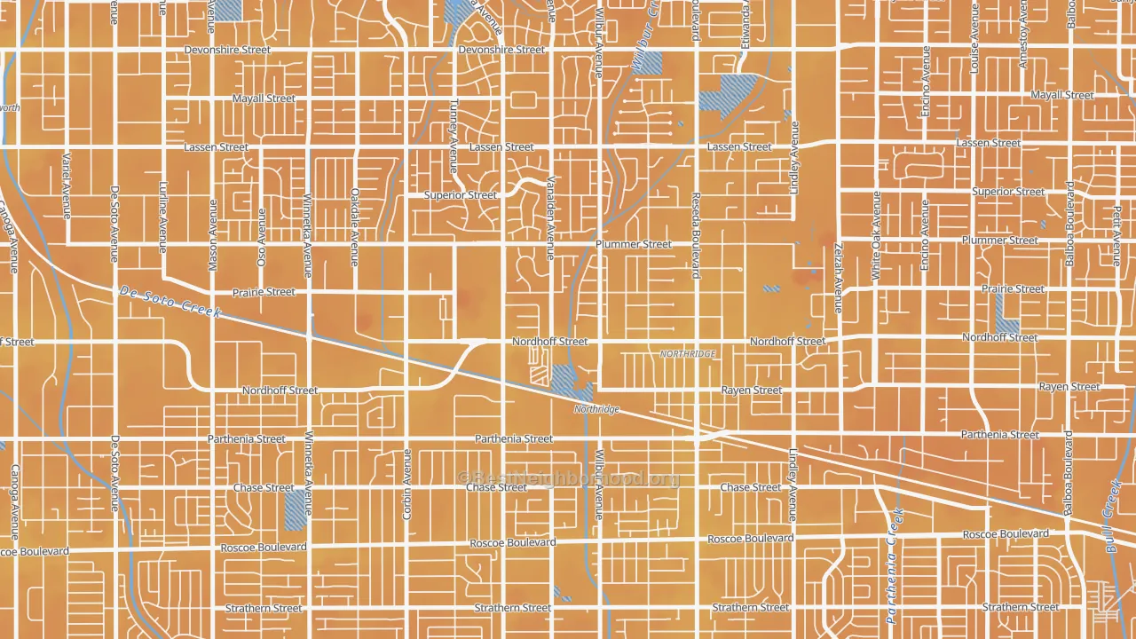 Transit Grade map of 91324, CA