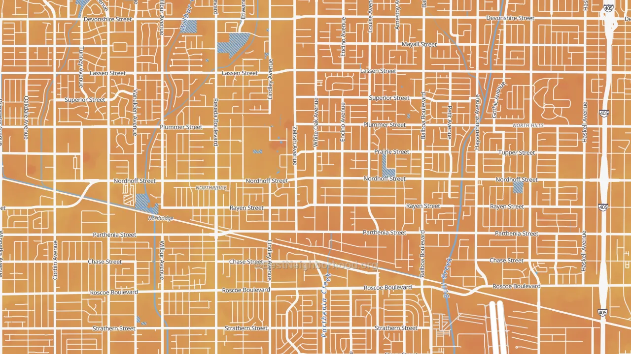 Transit Grade map of 91325, CA