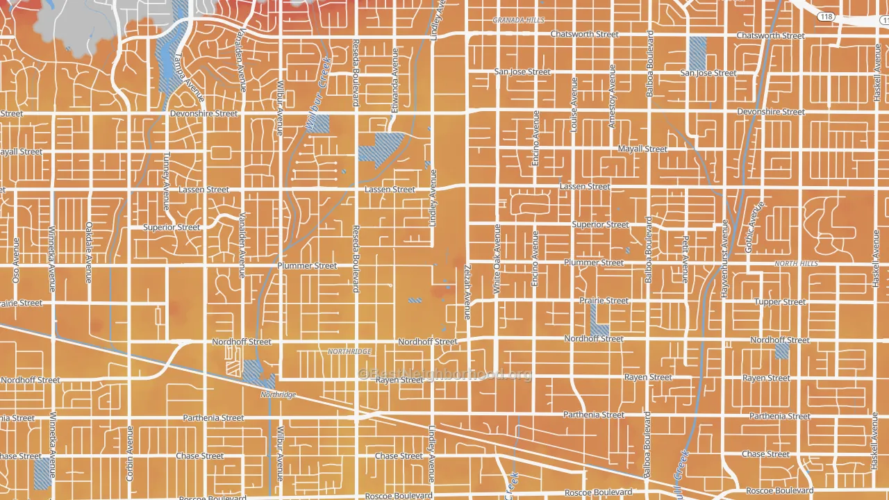 Transit Grade map of 91330, CA