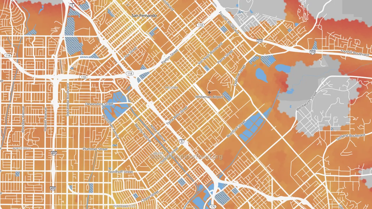Transit Grade map of 91331, CA