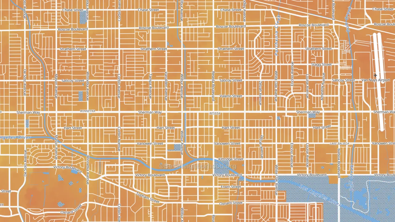 Transit Grade map of 91335, CA