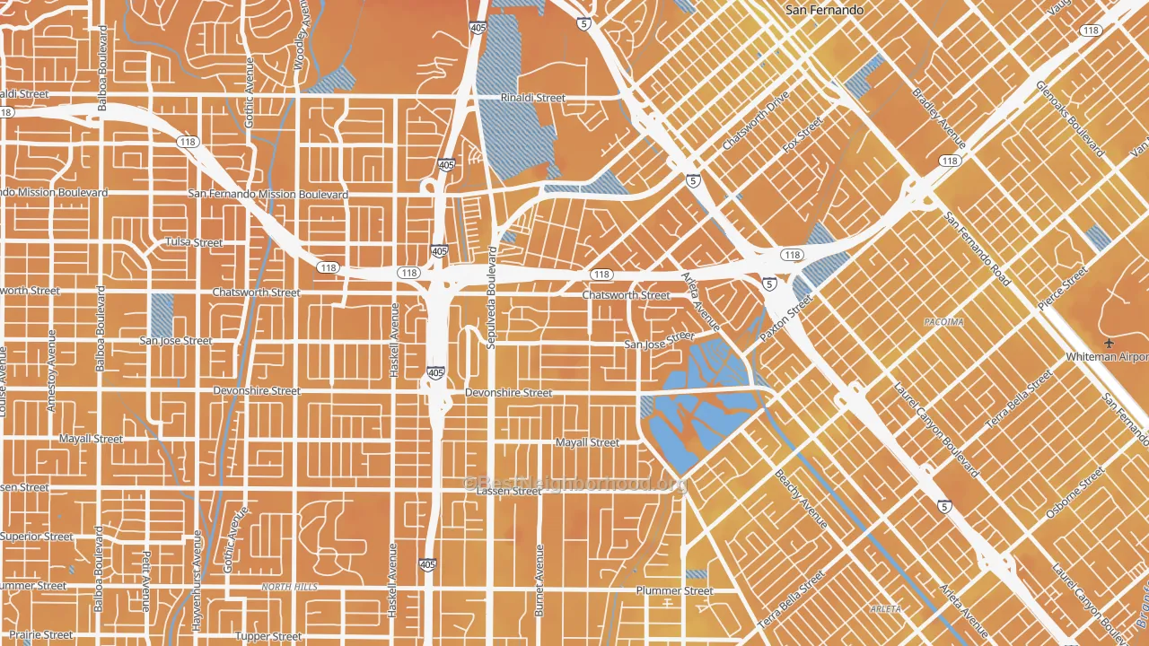 Transit Grade map of 91345, CA