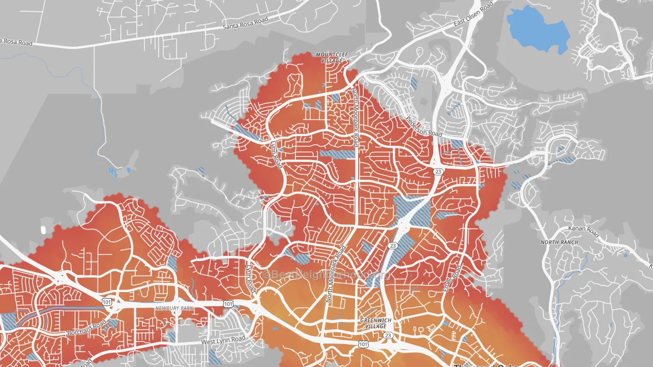 Transit Grade map of 91360, CA