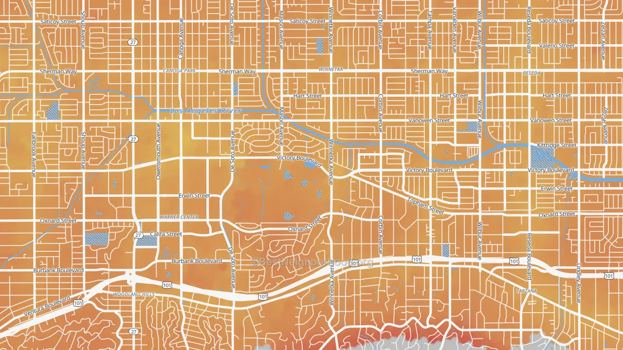 Transit Grade map of 91371, CA